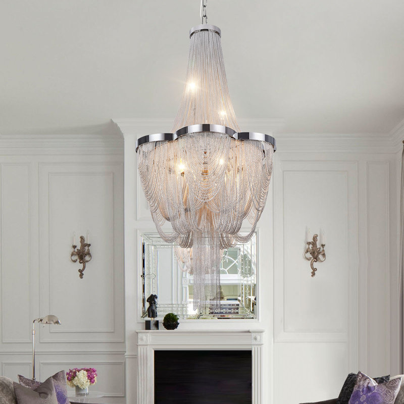 Jovonn 8 - Light Dimmable Empire Chandelier, Chrome