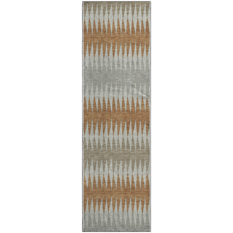 Premium Machine Washable Prisco Paprika Rug, Runner 2'3" x 7'6"