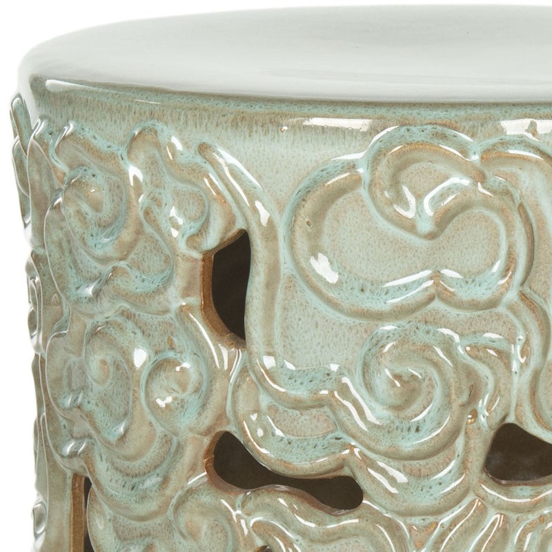 Tabouret de jardin en céramique Beckham, Bleu réactif