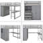 Lit mezzanine double avec tiroirs Dimmick Kids-1516092173