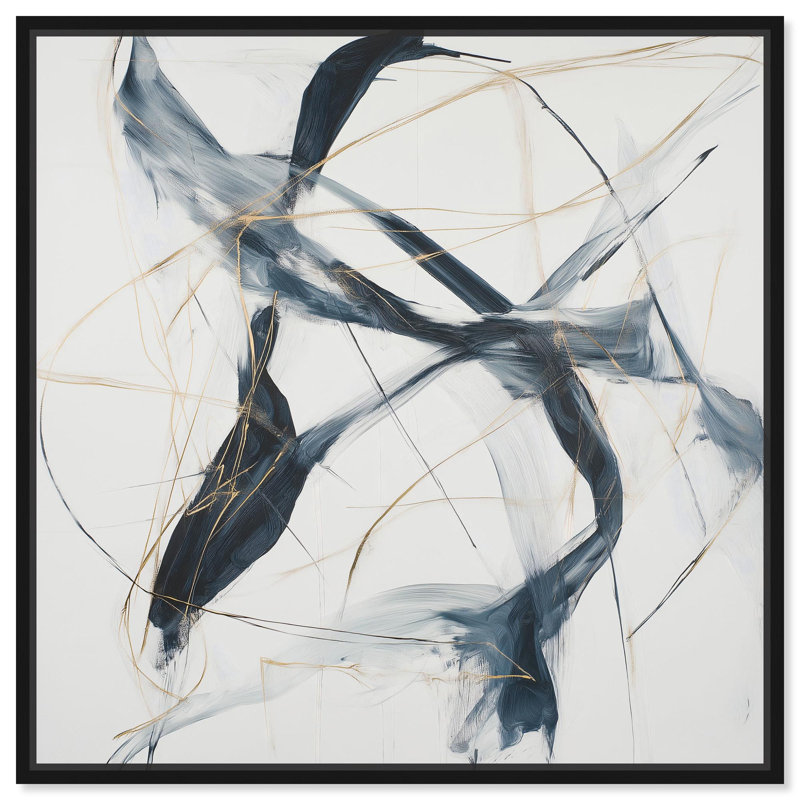 «Nimbus Trace», art numérique abstrait par , H 13 po x l 13 po, Cadre flottant noir