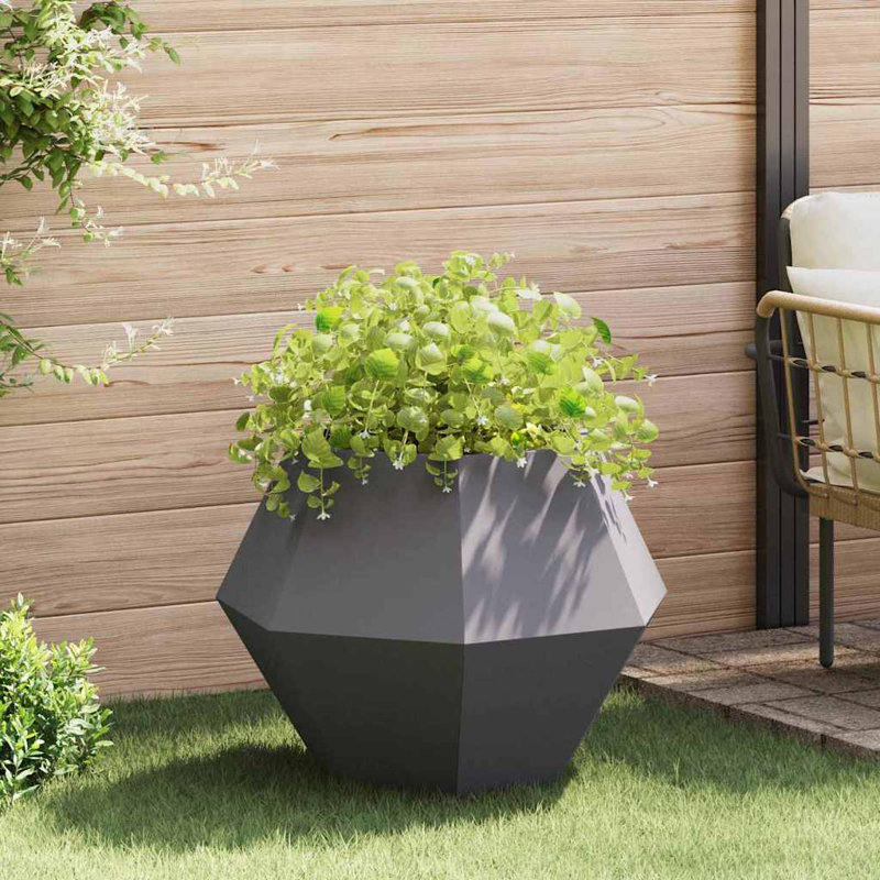  Planter Steel, 60cm H x 75cm W x 75cm D, Black