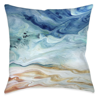 Melting Waters Abstract Reversible Throw Pillow