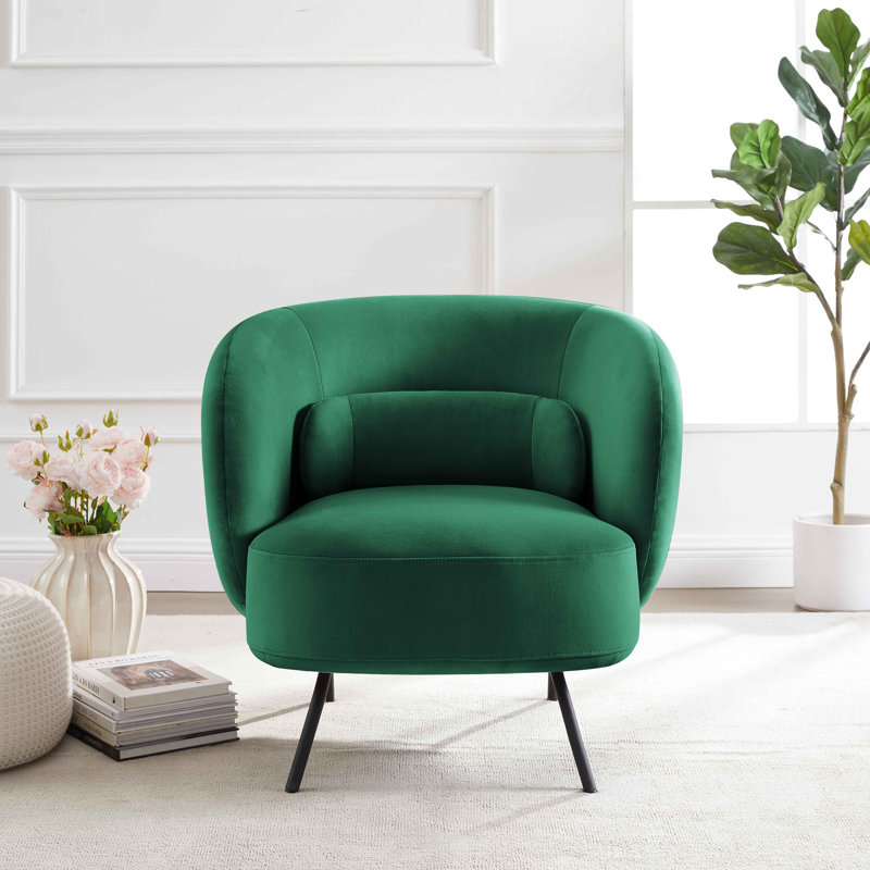 Jura 78Cm Wide Lounge Chair, Green Velvet