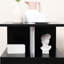 Table moderne noire de 20 po avec tablette de rangement, élégance en forme de S, poteau en acier, rangement latéral à durabilité accrue, design contemporain, stabilité renforcée