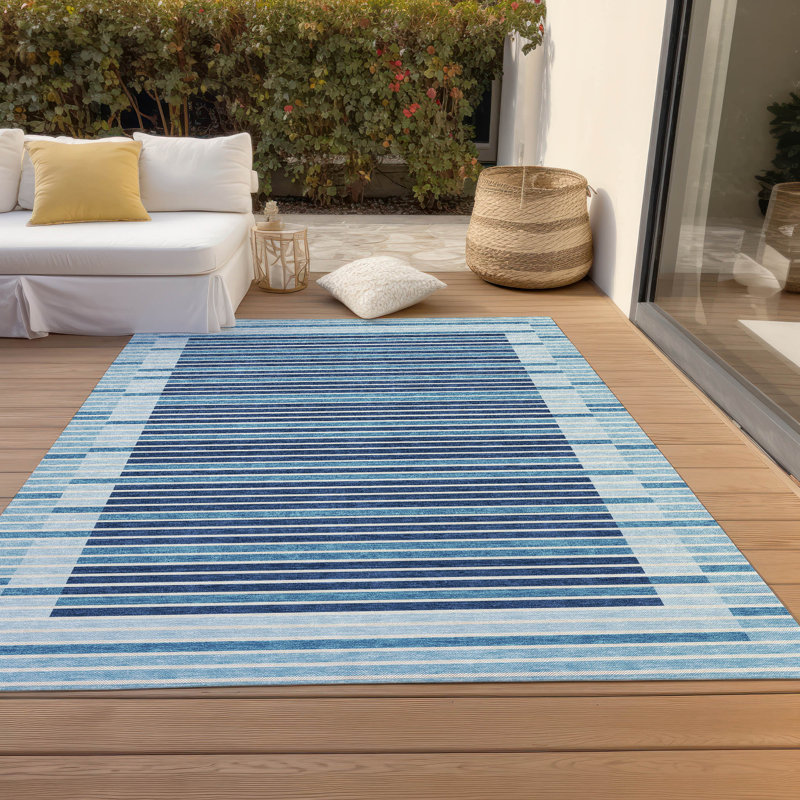 Tapis intérieur / extérieur lavable à la machine Christain ACN1407 Sky, Rectangle 2 pi 6 po x 3 pi 10 po