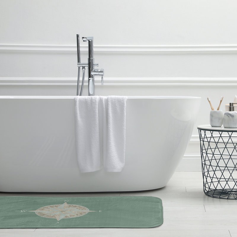 Tapis de bain Compass, L 17 po x L 24 po, Vert