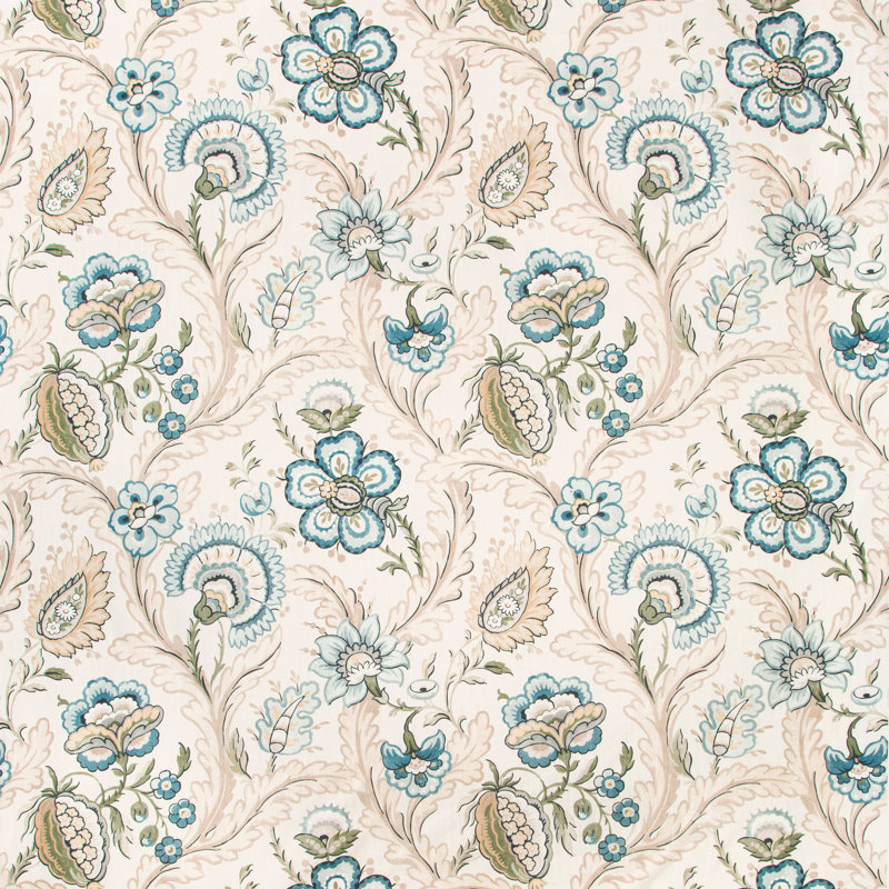 Avondale Wimberly 100% Linen Fabric, Blue/Spring