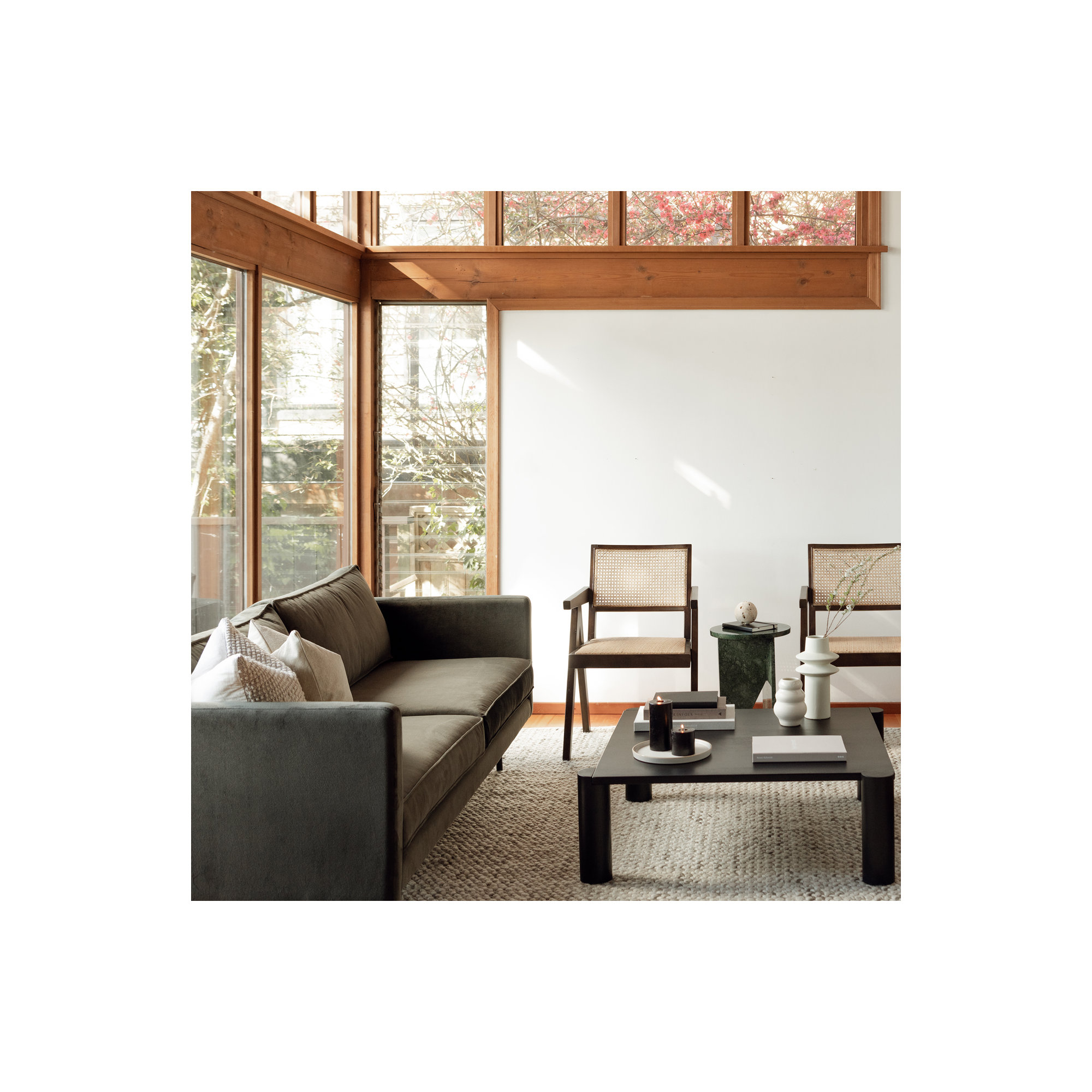 Crew 83" Square Arm Sofa, Dark Green Velvet