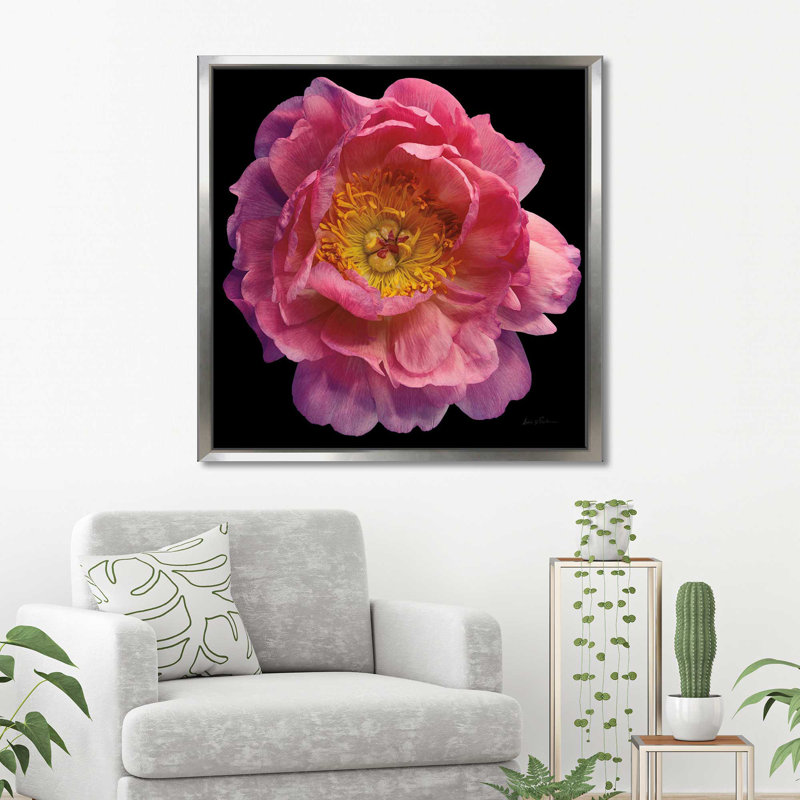 Floral majestueux II - photographie, Cadre flottant argent, H 21,5 po x l 21,5 po x P 2 po