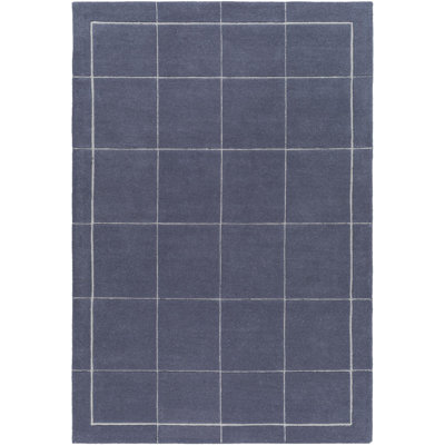 Tapis bleu touffeté à la main Mallory