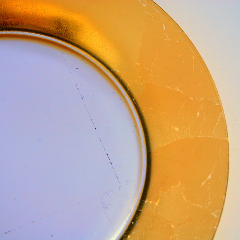 10.5" Dinner Plate, Silver/Gold