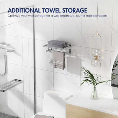 2 Wall Mounted Required Towel Rack