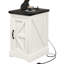 Table d'appoint avec station de charge - Armoire blanche, ports et rangement d'aspect vieilli