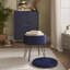 Tamicka 38cm Wide Velvet Round No Pattern Pouffe Ottoman with Storage-465241189