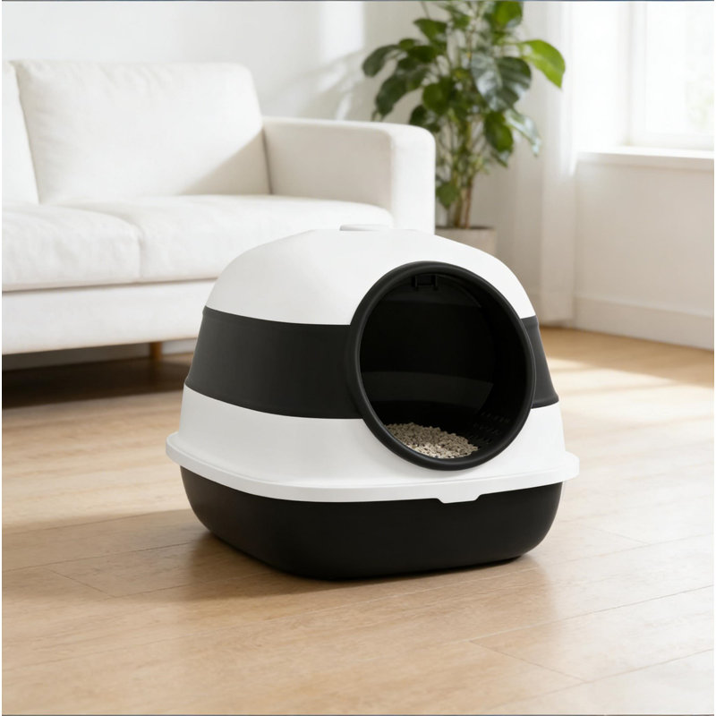Litière pour chat, litière avec couvercle, Noir