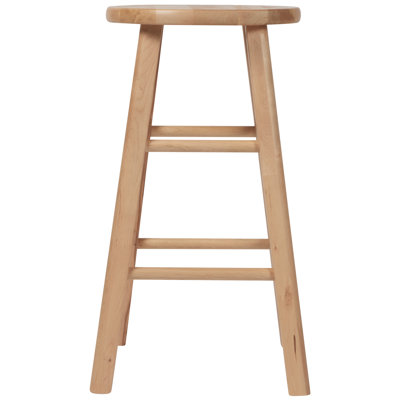 Tabouret de bar 24 po en bois massif à hauteur de comptoir, entièrement assemblé