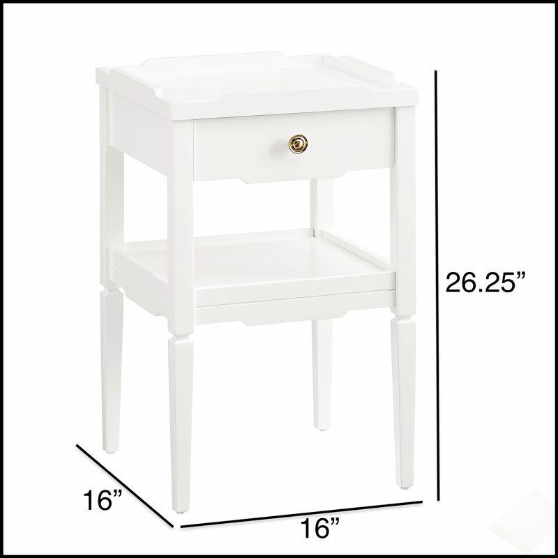 Table de chevet 1 tiroir Foley avec charme Mid-Century et tablette de rangement supplémentaire, parfaite pour les chambres modernes