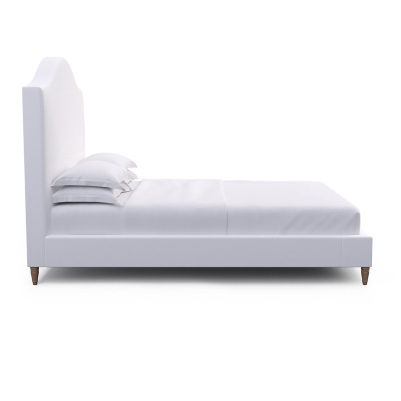 Montague Upholstered Bed, Queen, Box Weave Linen Pumice, Weathered