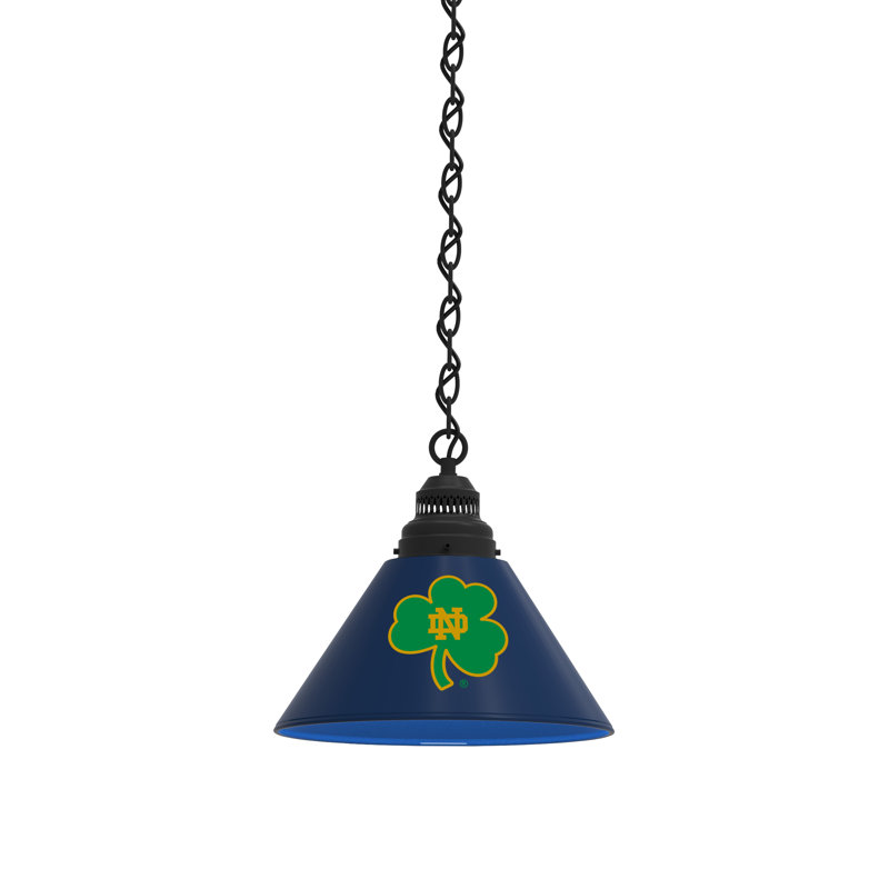 1 - Light Single Pendant, Black, Notre Dame Fighting Irish (Shamrock)