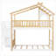 Lit superposé simple au-dessus de simple pour chambre d'enfant, en bois massif avec rangement et garde-corps, blanc classique