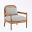 Ensemble de 2 chaises d'appoint modernes avec coussin moelleux et dossier en rotin-1018548043-1018548042