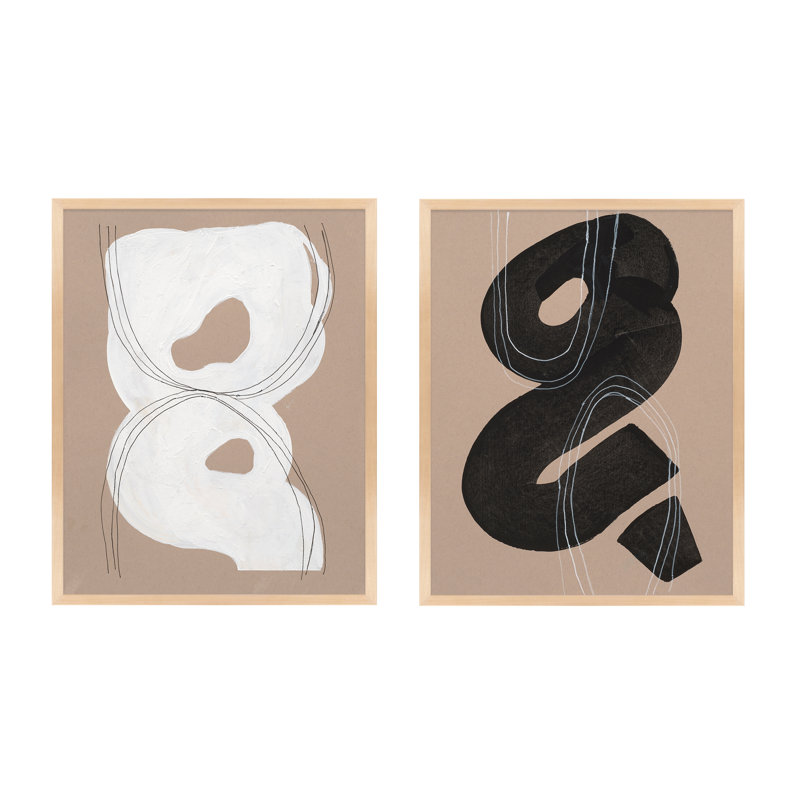 Free Form 5&9. Set Of 2 Painting by Andrea Stokes, Maple Wood, 38" H x 30" W x 1.25" D