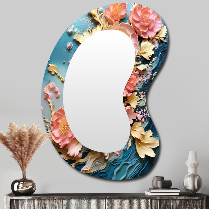 Grand miroir mural asymétrique Blooming, 39 po x 28 po