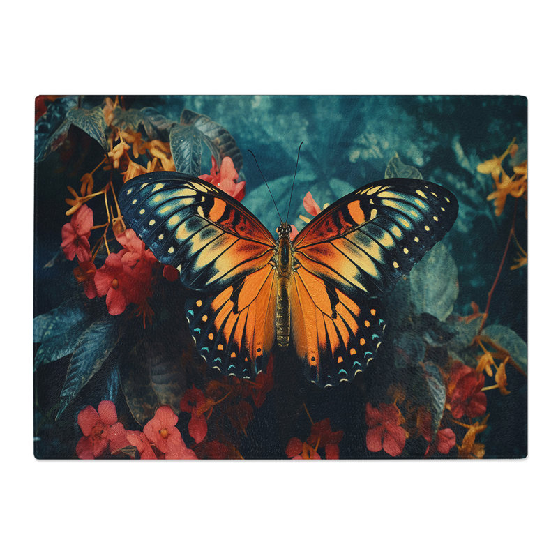 Butterfly Photograph 8K  Glass Chopping Board