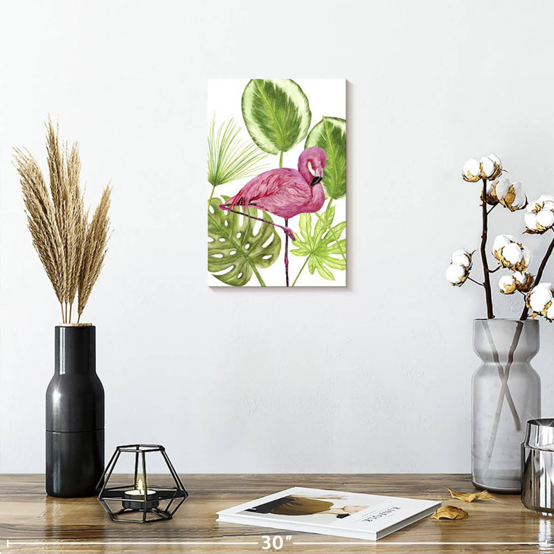 Flamant rose tropical Brampt II, H 12 po x l 8 po