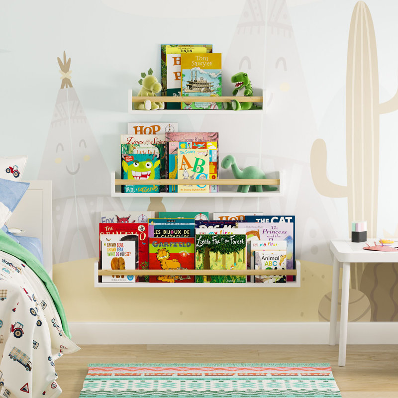 Downard 3 Piece Paulownia Solid Wood Floating Shelf