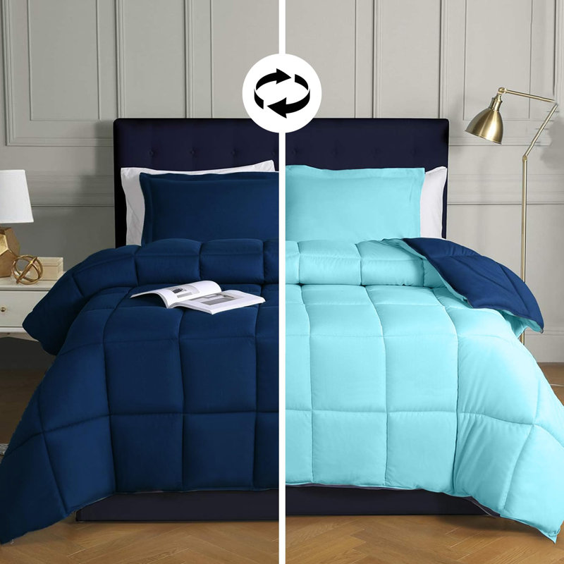 Édredon en microfibre, Édredon grand, Bleu / marine