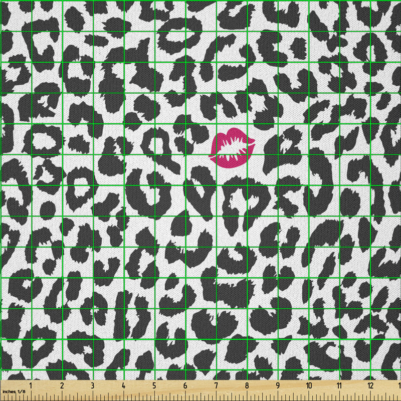 Cvita Leopard Cheetah Animal Print Kiss Shape Lipstick Fabric