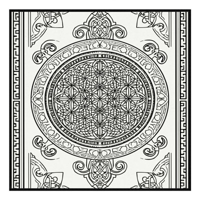 Machine Washable Wynsum Classic Oriental Rug in Beige – Black Binding