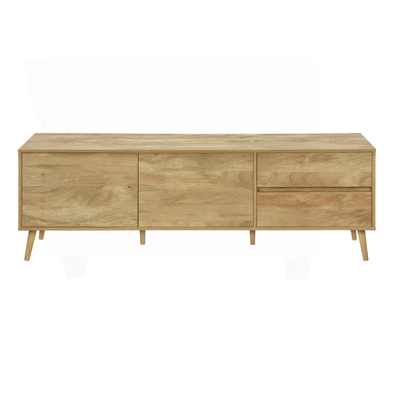 Meuble audio-vidéo polyvalent Mid-Century avec plusieurs options de rangement
