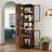 70" Display Cabinet With Glass Doors And Lights, With Multi-Functional Pull-Out Multi-Tier Storage Shelf , Wooden Display Storage Cabinets