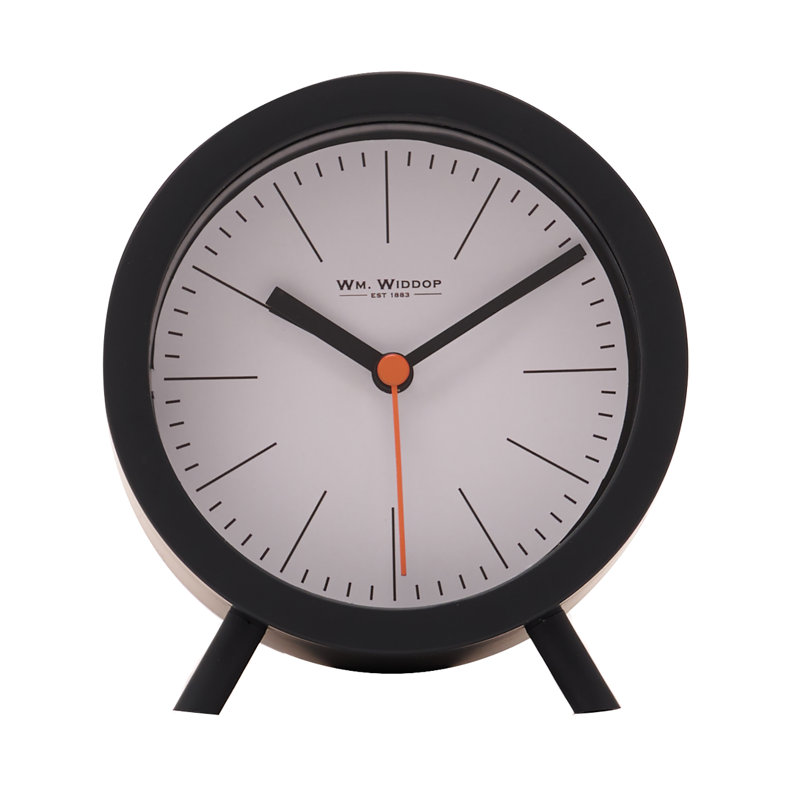 Analogue Quartz Movement / Crystal Alarm Tabletop Clock, Black