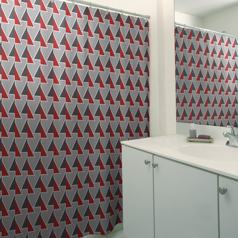 Rideau de douche à flèches décalées, Rouge
