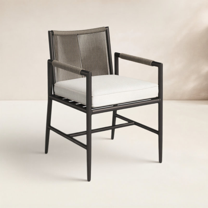 Esme Outdoor Dining Armchair, Echo Ash Sunbrella®