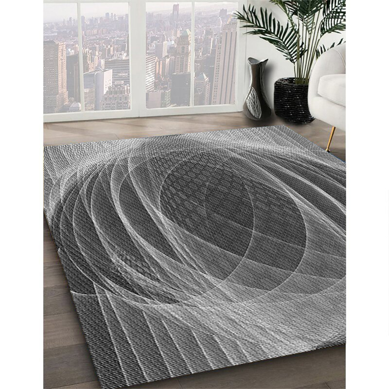 Tapis 100% à motifs lavables à la machine 2989 Pat1844 GRY, Rectangle 7 pi x 9 pi