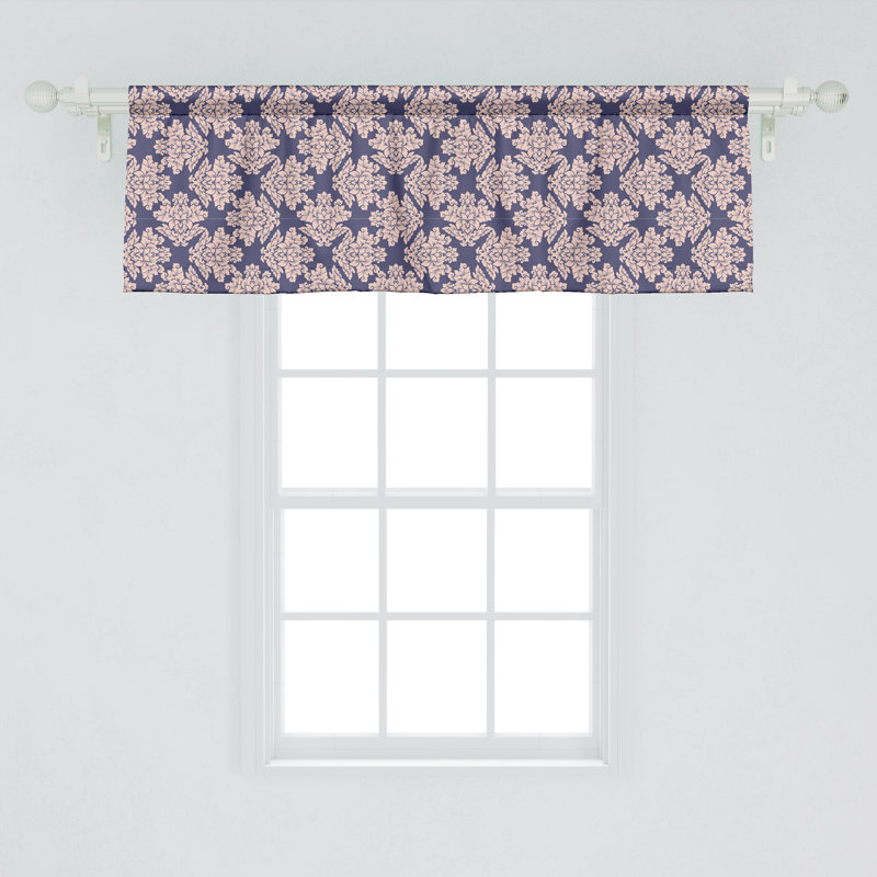 Cantonnière Ambesonne en damas foncé et rose pâle, L 54 po x L 18 po
