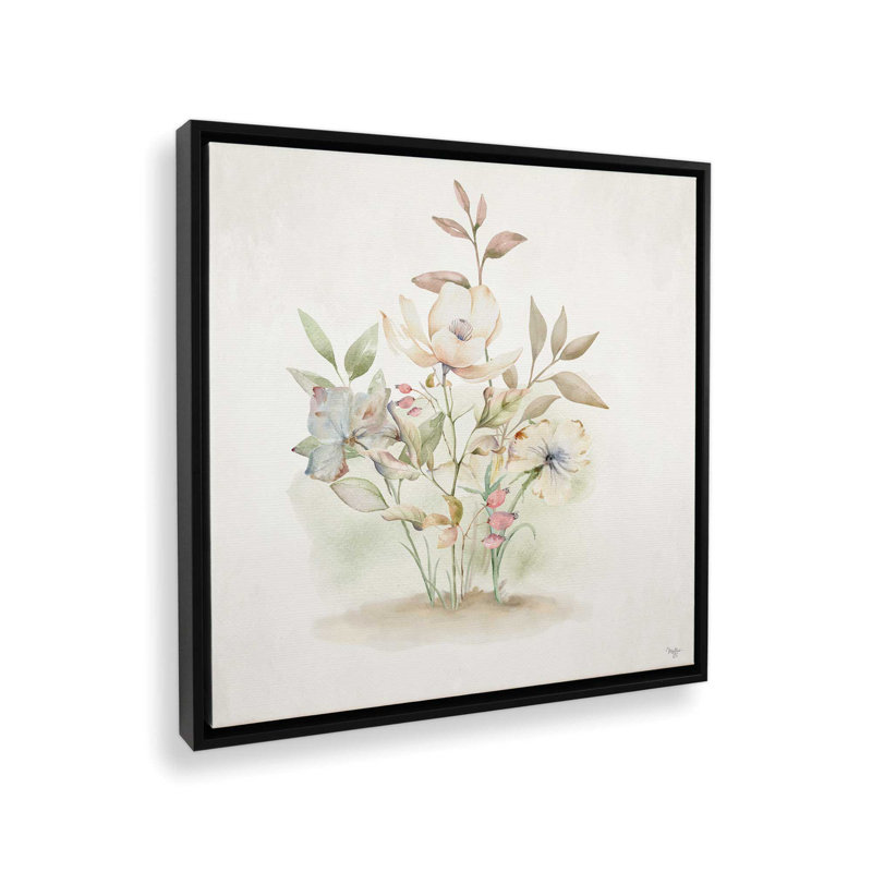 «Whispers of Spring» par Mollie B., reproduction d'art, 30 W x 30 H, Black, Framed Canvas