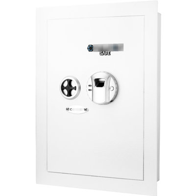 White Biometric Wall Cubicle - 120 Fingerprint Module, Adjustable Shelves, Solid Steel Build Safe With Protection Recognition, 2 Removable Construction