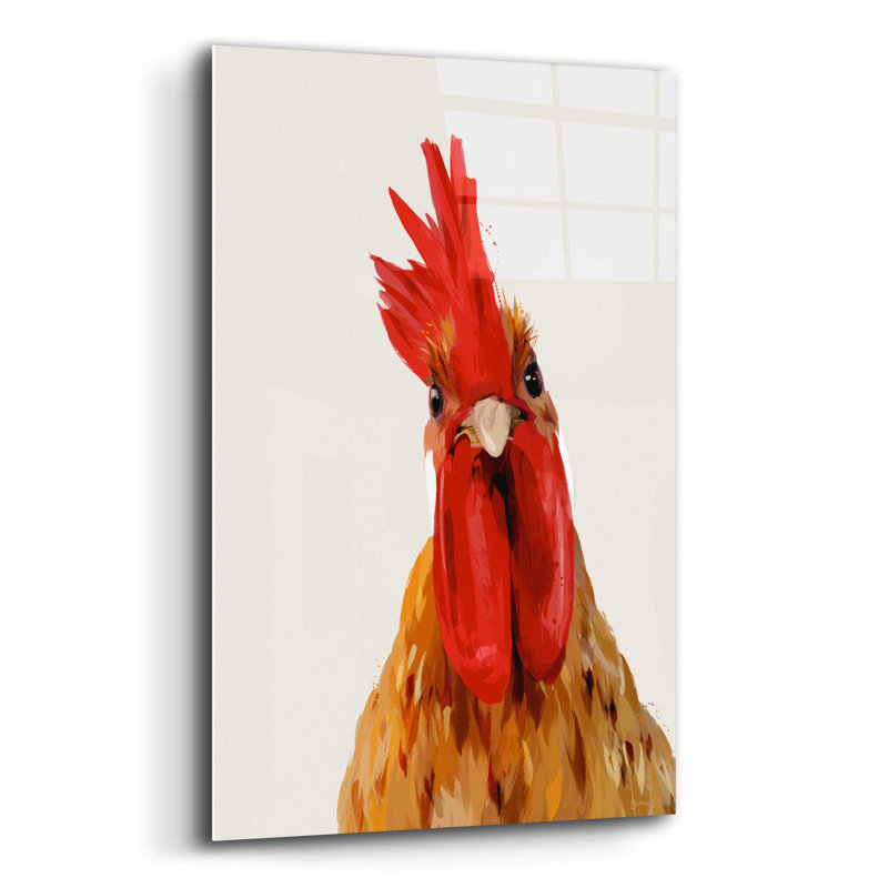 «Chicken or the Egg» par Green Lili - peinture sans cadre, H 16 po x l 12 po x P 0,13 po
