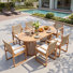 Ensemble de salle à manger de style scandinave en bois d'acacia de style japonais pour 6 personnes Kenmore avec chaises en corde et table ovale Kenmore