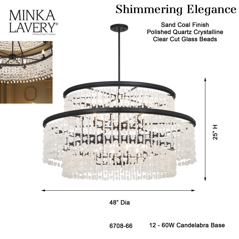 Minka Lavery Shimmering Elegance - 12 Light Chandelier In Sand Coal Finish