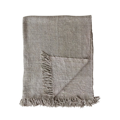 Woven Viscose Throw With Fringe