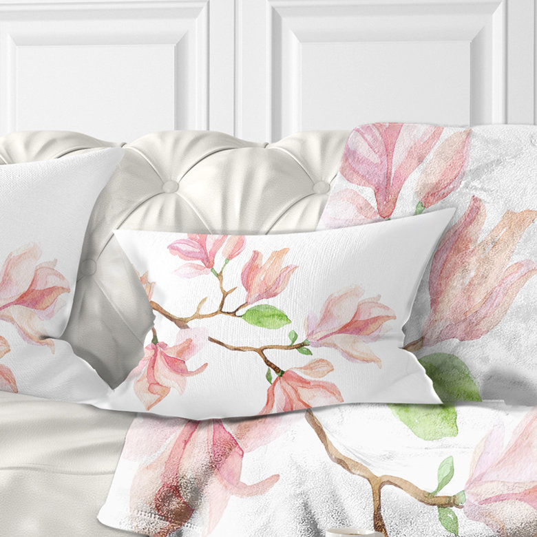 Coussin lombaire en fleur de mongolie florale