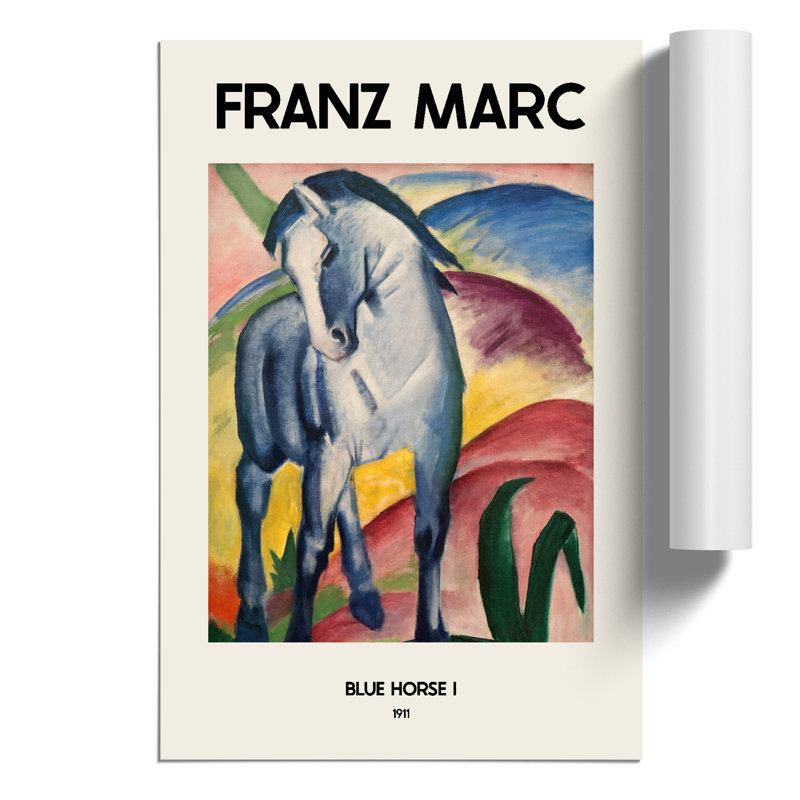 Blue Horse Print by Franz Marc - Frameless Print, 59cm H x 42cm W x 0.1cm D