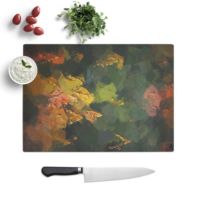 Tempered Glass Pointed Trees Chopping Board